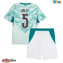 Camiseta Portugal Diogo Dalot #5 Visitante Equipación para niños Mundial 2026 manga corta (+ pantalones cortos)
